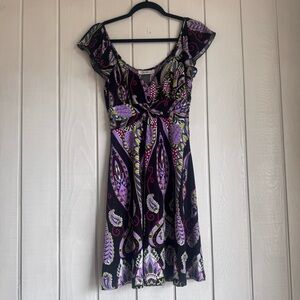 Sushi Flower Y2K Paisley Mini Dress